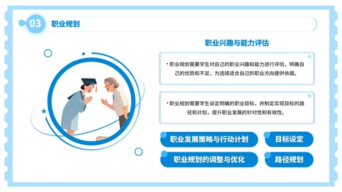 蓝色插画风毕业季：青春的印记，未来的憧憬PPT模板