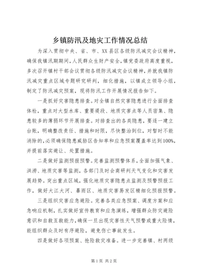 乡镇防汛及地灾工作情况总结.docx