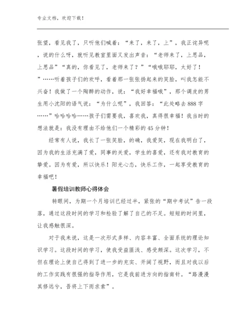 暑假培训教师心得体会优选例文9篇.docx