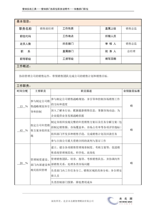 职务说明书——销售部经理.doc.docx