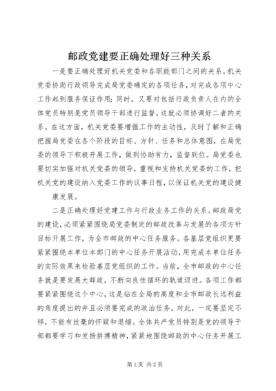 邮政党建要正确处理好三种关系.docx