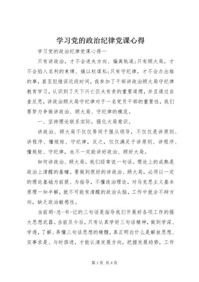 学习党的政治纪律党课心得.docx