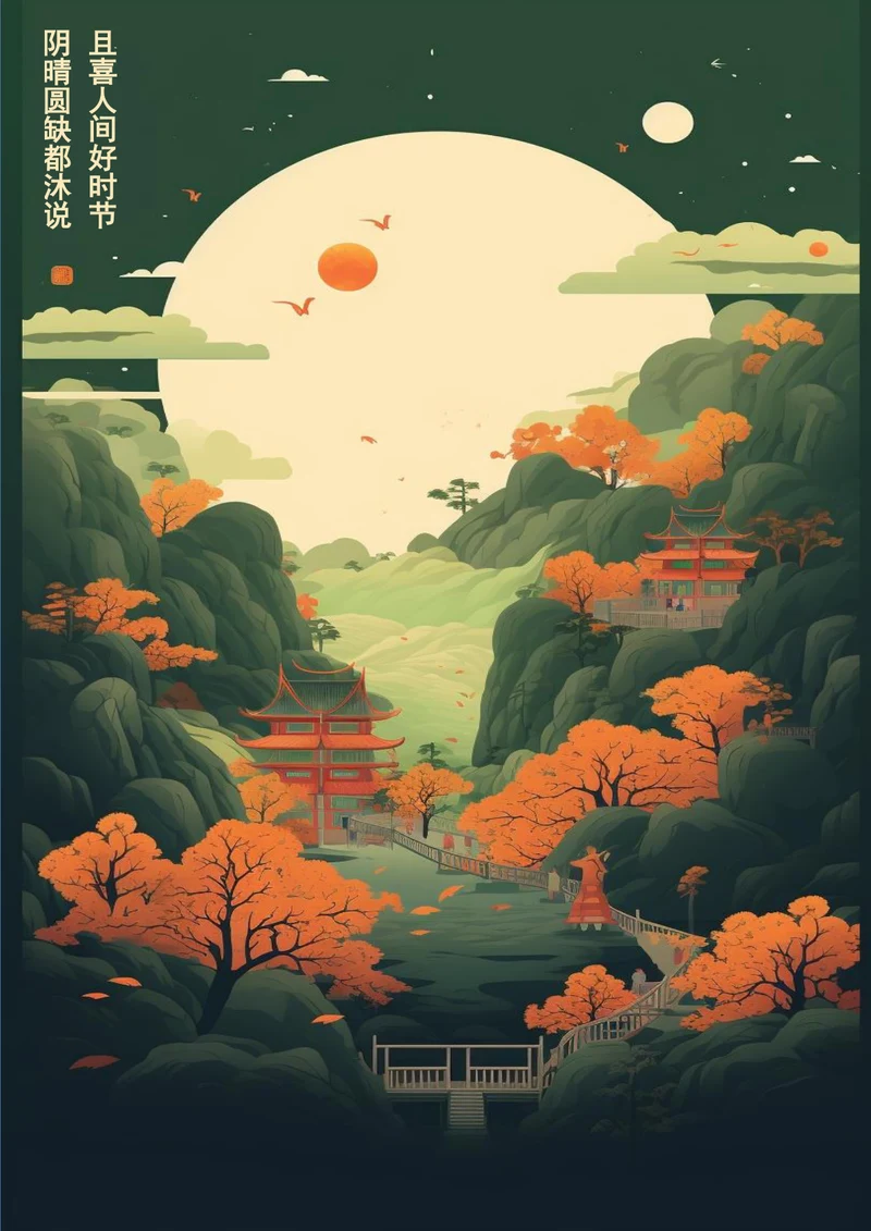 中式中秋节海报