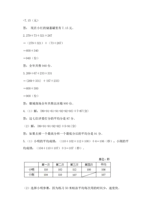 人教版四年级下册数学期末测试卷（b卷）word版.docx