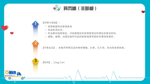 卡通内容型抢救车急救药品PPT课件急救知识