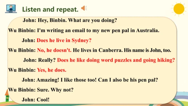 Unit 4 I have a pen pal Part B   Let's try & Let's