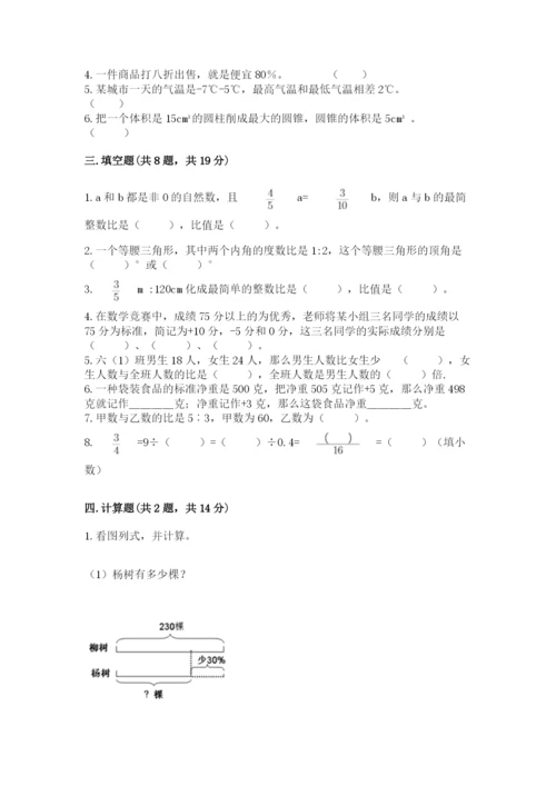 肥东县六年级下册数学期末测试卷精品附答案.docx