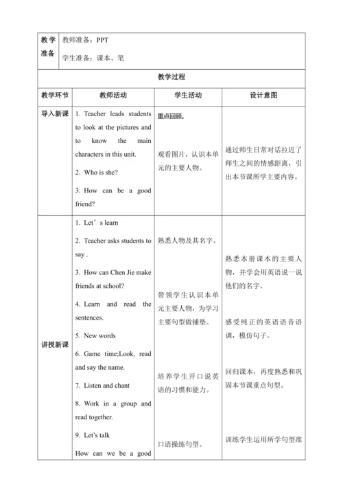 【核心素养】人教版英语三年级上册-U1 PB Let's learn & Listen and ch