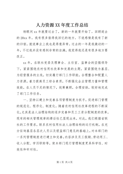 人力资源某年度工作总结.docx