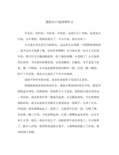 我的小白兔球球作文