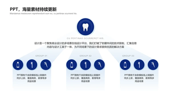 牙齿保健小课堂通用PPT模板