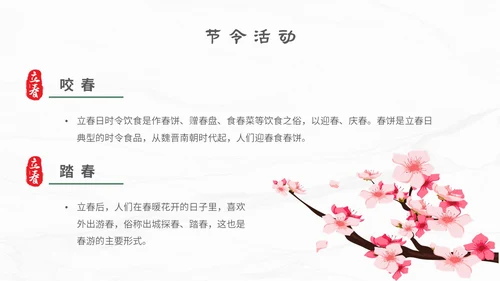 白色简约小清新传统二十四节气立春主题PPT模板