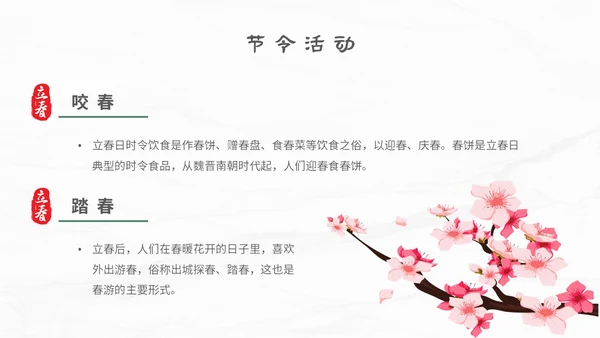 白色简约小清新传统二十四节气立春主题PPT模板
