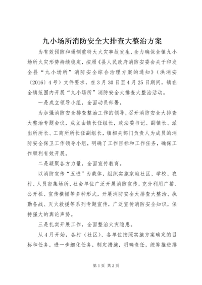 九小场所消防安全大排查大整治方案.docx