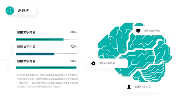 简约风双色流体形状线条护理行业教师说课PPT