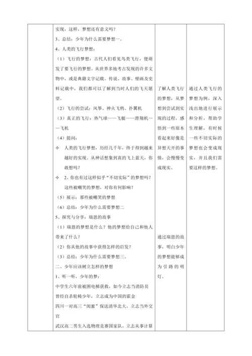 1.2少年有梦教案（核心素养目标）