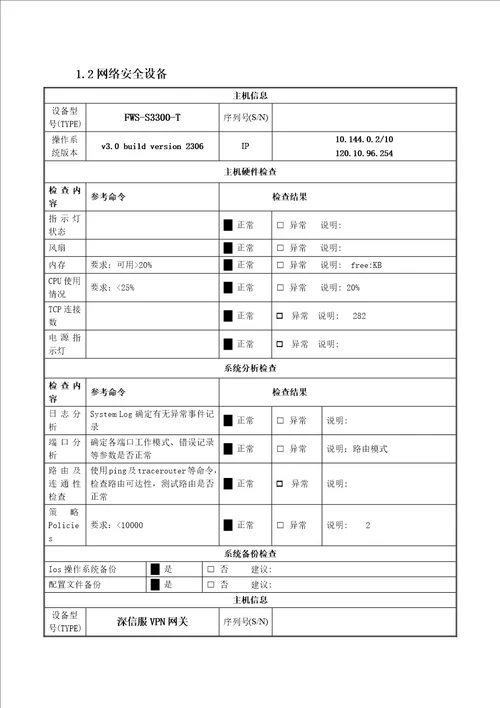 服务器存储网络设备巡检报告