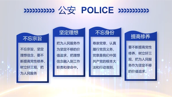 蓝色科技感派出所工作总结计划动态PPT