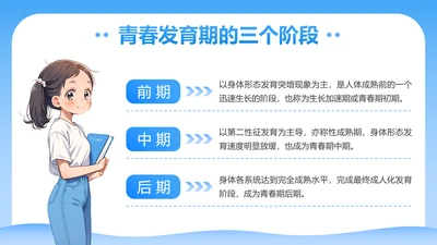 蓝色卡通青春期心理健康教育