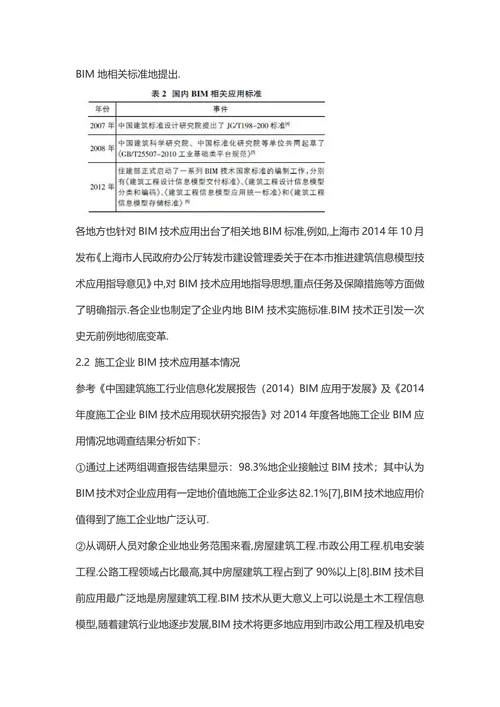 BIM技术在施工企业中的应用现状及价值分析土木工程论文
