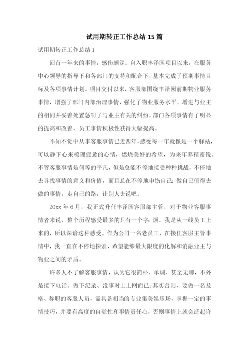 试用期转正工作总结15篇.docx