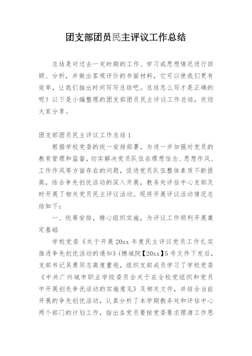 团支部团员民主评议工作总结.docx