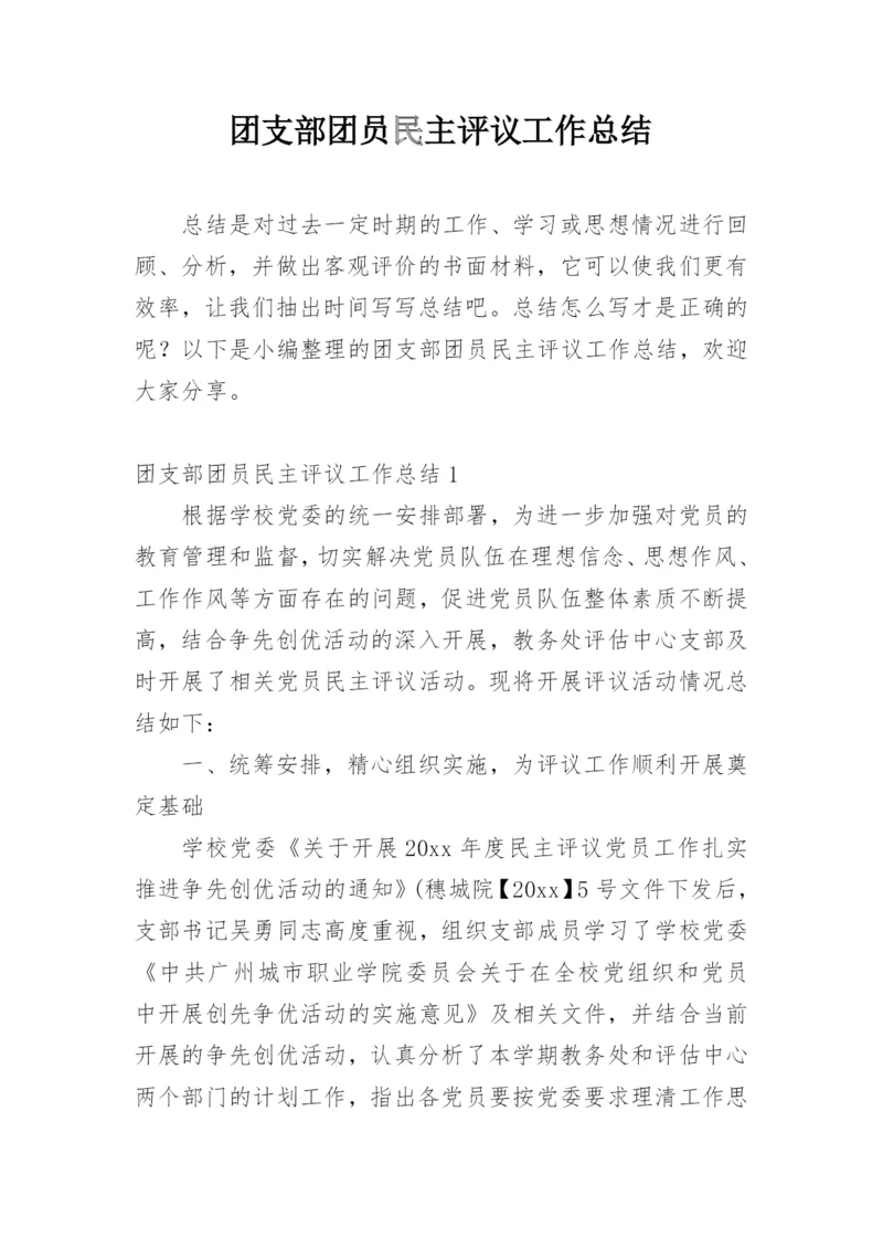 团支部团员民主评议工作总结.docx