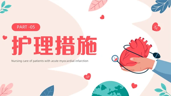 简约插画风急性心肌梗死病人的护理医疗健康护士培训PPT
