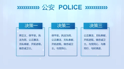 蓝色大气公安警察工作汇报PPT动态模板