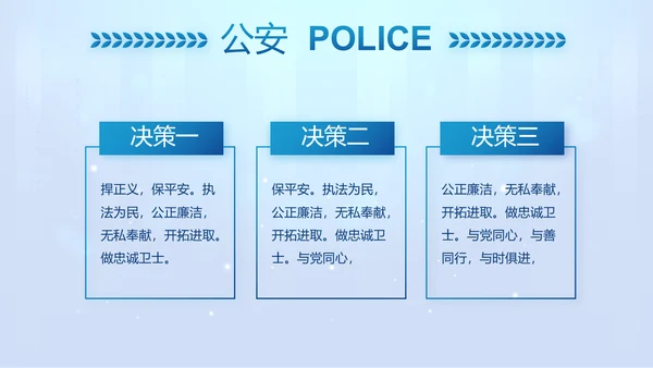 蓝色大气公安警察工作汇报PPT动态模板