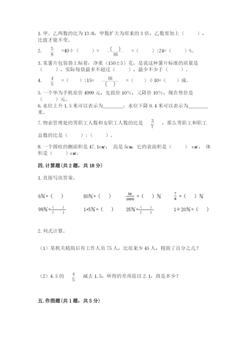 人教版六年级下册数学期末测试卷含答案【达标题】.docx