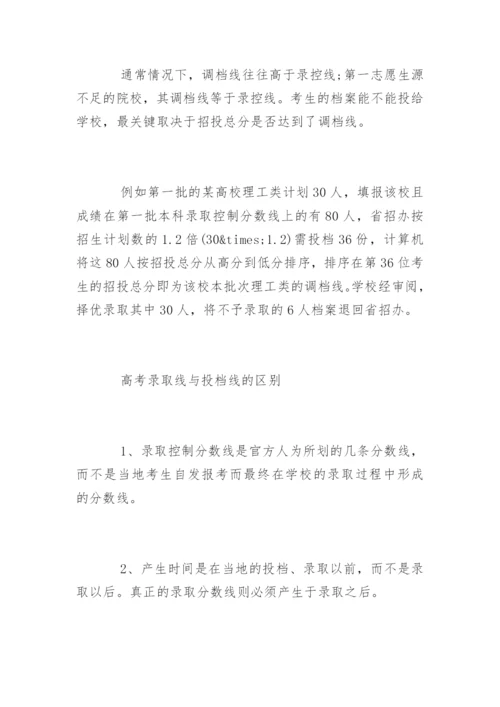 高考投档线和分数线.docx