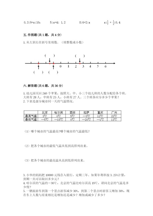 重庆市大渡口区六年级下册数学期末测试卷完整参考答案.docx