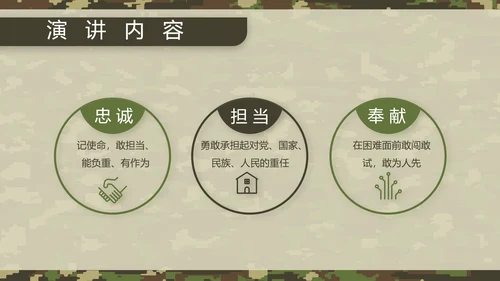 迷彩风八一军事部队军人述职报告动态PPT模板