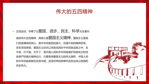 五四运动青年节科普ppt模板