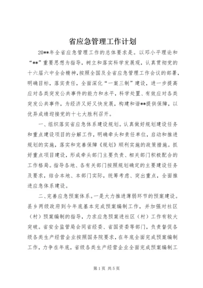 省应急管理工作计划.docx