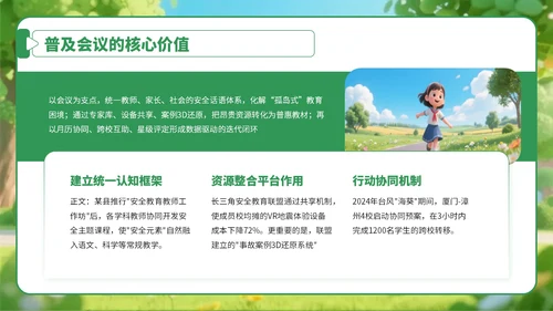 绿色卡通风学生安全教育宣传教育PPT