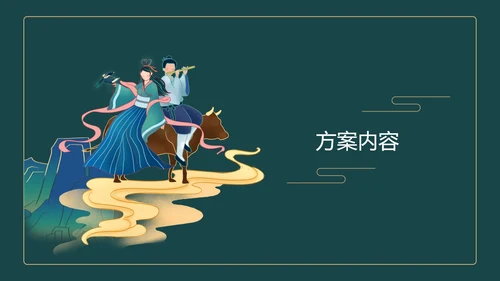 绿色古风七夕活动策划PPT模板
