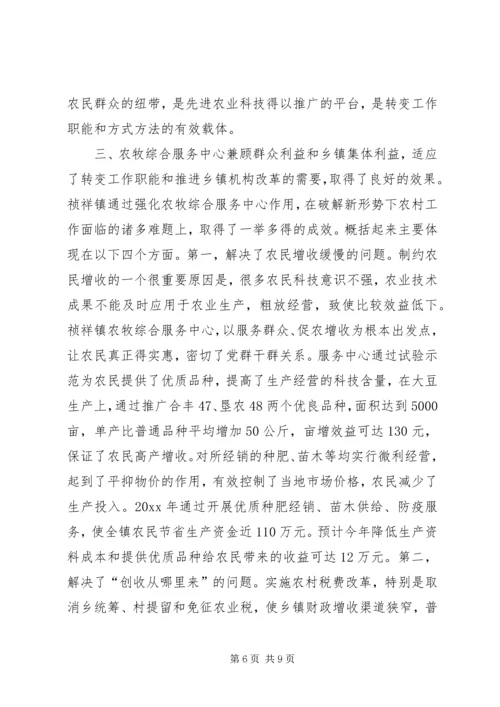 关于X镇农牧综合服务中心建设有关情况的调查.docx
