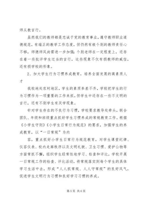 钟庄小学政风行风评议整改方案.docx