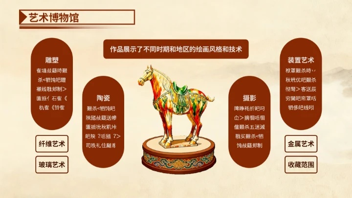 红色中国风博物馆文化主题班会PPT模版