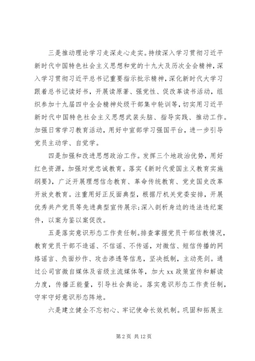 企业党支部某年党建工作要点、工作计划.docx