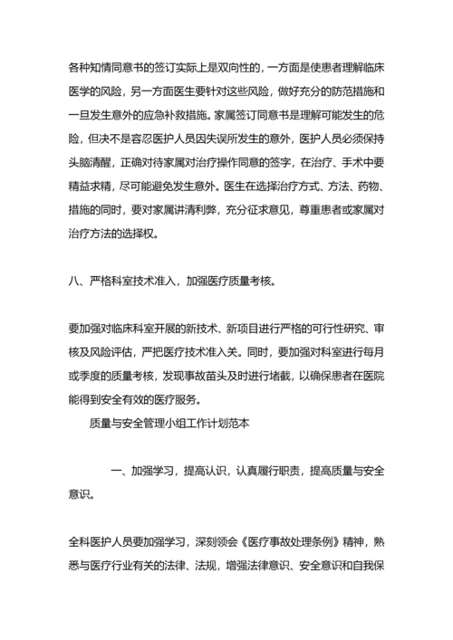 医疗质量与安全管理小组工作计划范例.docx