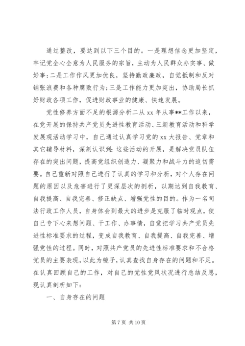 党性修养方面不足的根源分析.docx