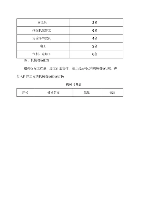 道路、室外工程拆除专项施工方案