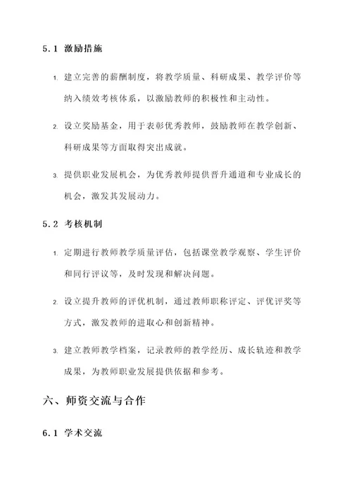 专业教师师资建设方案