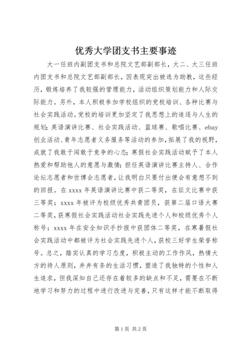 优秀大学团支书主要事迹.docx