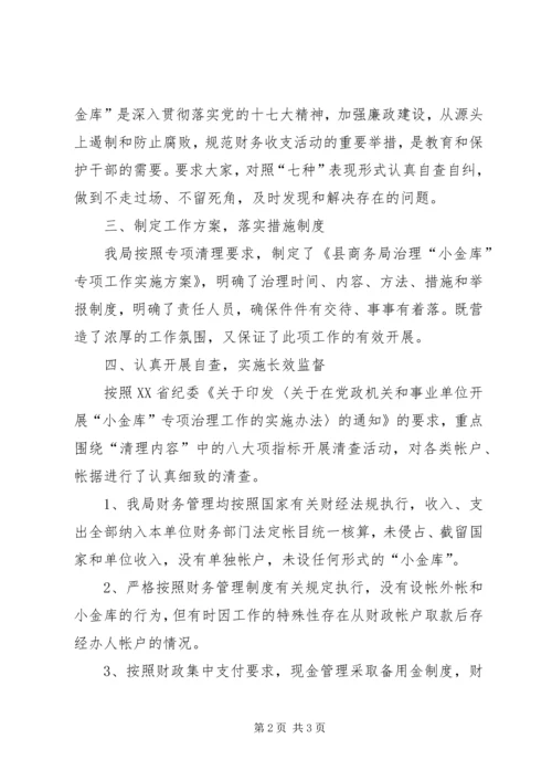 商务局治理“小金库”自查报告.docx