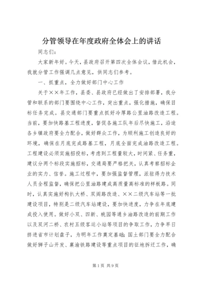 分管领导在年度政府全体会上的讲话.docx