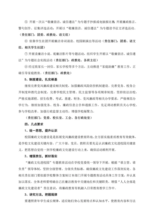 合肥二中廉政文化进校园活动实施专业方案.docx